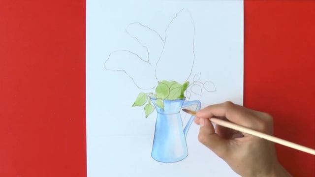 РИСУЕМ СИРЕНЬ АКВАРЕЛЬЮ  ✿ ВАЗА И ЦВЕТЫ ✿УРОКИ РИСОВАНИЯ