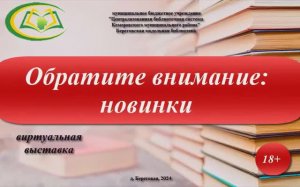 Книжные новинки в Береговской модельной сельской библиотеке