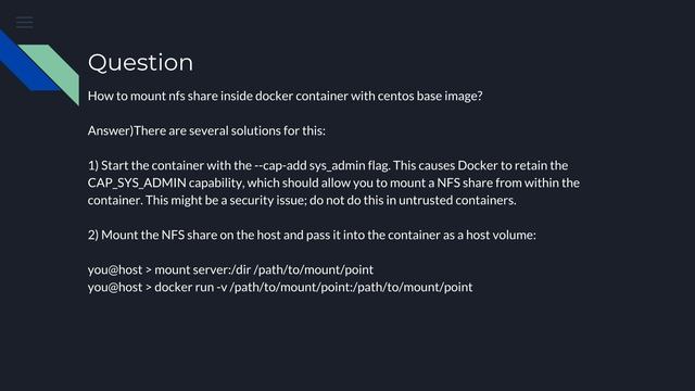 How to mount nfs share inside docker container with centos base image? смотреть онлайн