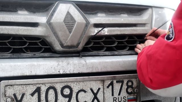 Зимняя заглушка решетки радиатора и переднего бампера Renault Duster 2015- смотреть онлайн