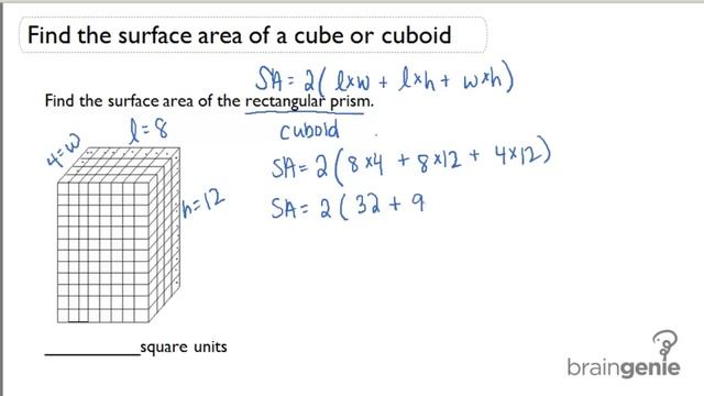 1.4.1 Find the surface area of a cube or cuboid смотреть онлайн
