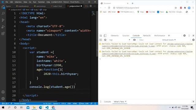 JAVASCRIPT OBJECTS AND METHODS [IN HINDI]-2020 | JS COURSE VIDEO 9