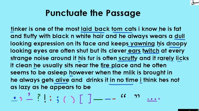 Punctuating a Passage Part-1, English Lecture | Sabaq.pk