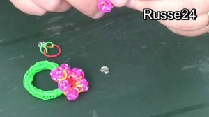 Браслет из резинок без станка " Цветок "