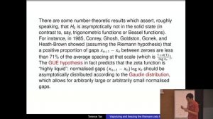 Terence Tao: Vaporizing and freezing the Riemann zeta function