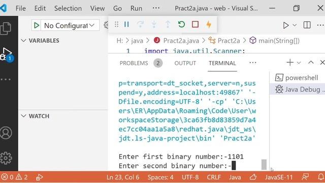 Core Java Practical |Practical 2 Java Basic |addition conversion of binary number | reverse a strin