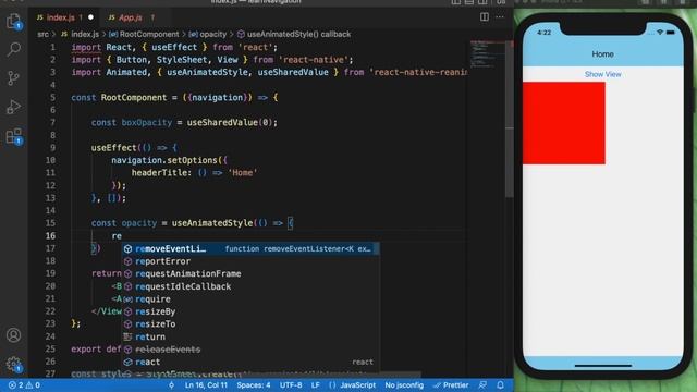 Opacity animation using React Native Reanimated. React Native Tamil PART 1