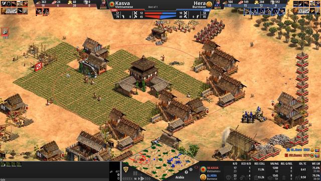 Hera (2666) vs Kasva (2509) | Burmese vs Vietnamese | Age of Empires II смотреть онлайн