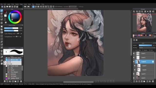 [Medibang] Soft Painting + Brush Settings - TUTORIAL + SPEEDPAINT