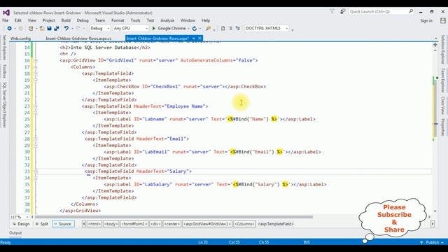 Gridview Selected Rows Save Into Database SQL Server ASP.NET смотреть онлайн