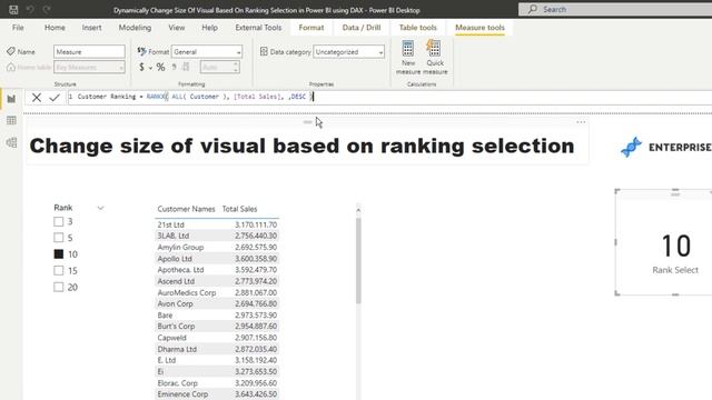 How To Change Size Of Visual Based On Ranking Selection In Power BI Using DAX [2023 Update]