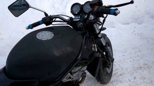 Honda CB-1, запуск холодный, холостой ход, зима, работа двигателя в -20 градусов.