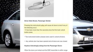 Chevrolet Cruze |  Remote Keyless Entry (RKE) System Operation