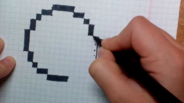 Как на рисовать по клеточкам знак пакимона