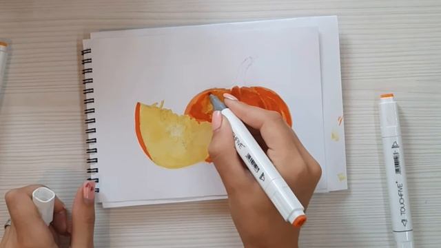 Как нарисовать тыкву? Рисунок маркерами. #15 смотреть онлайн