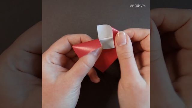 Двойное сердечко ? Оригами валентинка из бумаги за минуту своими руками #shorts Easy Origami Heart