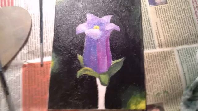 Как нарисовать цветок масляными красками. смотреть онлайн