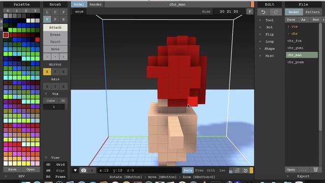 MagicaVoxel - Создание воксельного персонажа. Часть 1?