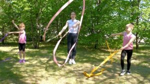 Урок №38 Онлайн урок Лента в художественной гимнастике  для детей 3-5 лет, гимнастическая лента