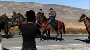 ЧЕРКЕСЫ на лошадях Кабардинской породы. КБР