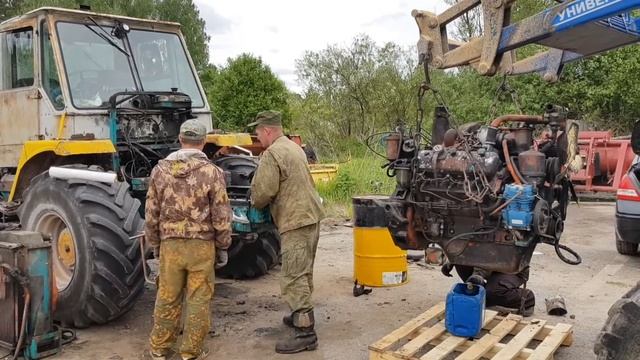 Подготовка "RUDY" ХТЗ Т-150 к кормозаготовке 2021. Снимаем двигатель.что показало вскрытие ?