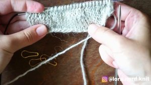 Укороченные ряды спицами. Накиды, двойная петня (немецкий способ, перемычка). Повороты без дырок.