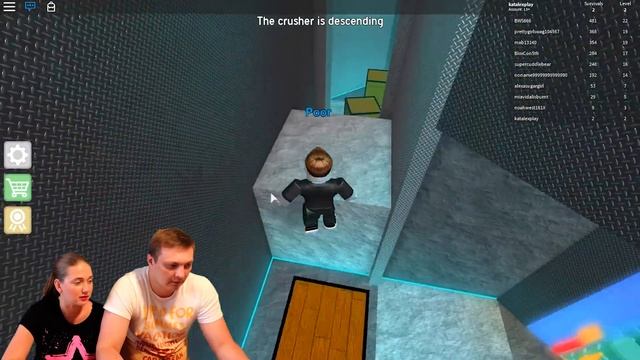 ПОБЕГ от ПОТОЛКА в игре The CrusheR в ROBLOX  Челлендж ПОТОЛОК это ДРОБИЛКА в РОБЛОКС от КАТАЛЕКС