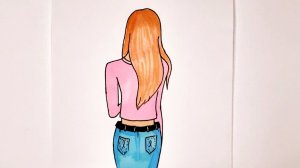 Как нарисовать ДЕВУШКУ В ЮБКЕ СО СПИНЫ_How to draw a girl in a skirt from the back