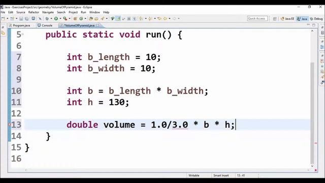 volume of pyramid in java смотреть онлайн