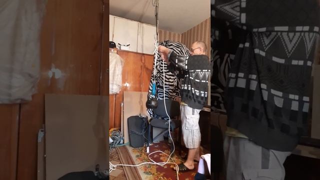 Двойной полиспас с использовантем блок-ролика и десантёра.