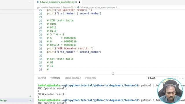 #39 Python Tutorial in Telugu | Tankala | Bitwise operators