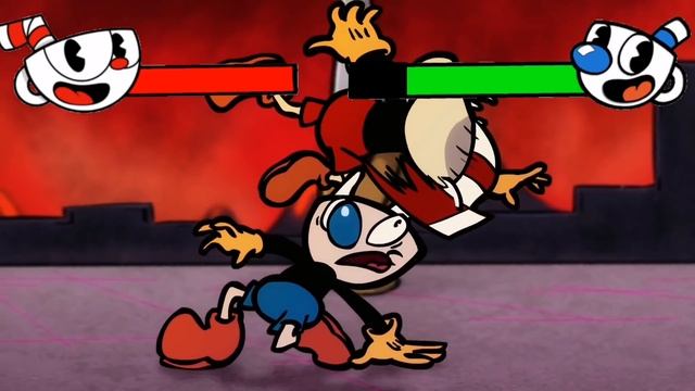 Cuphead VS Mugman (Animación) Con Barra de Vida смотреть онлайн