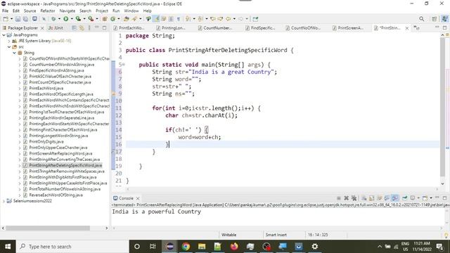Java Programs:24.Print String after deleting specific word смотреть онлайн