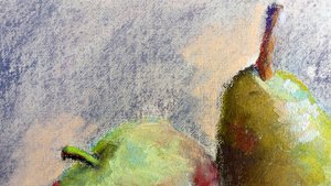 Натюрморт "Дуэт 2" на бюджетной бумаге - живопись сухой пастелью