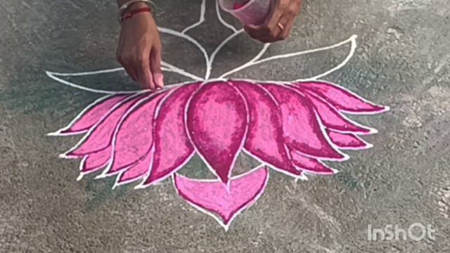 lotus Rangili/தாமரை கோலம்/Tāmarai kolam/ easy kolam with 🎨/#kolam #rangoli #muggulu #easyrangoli смотреть онлайн