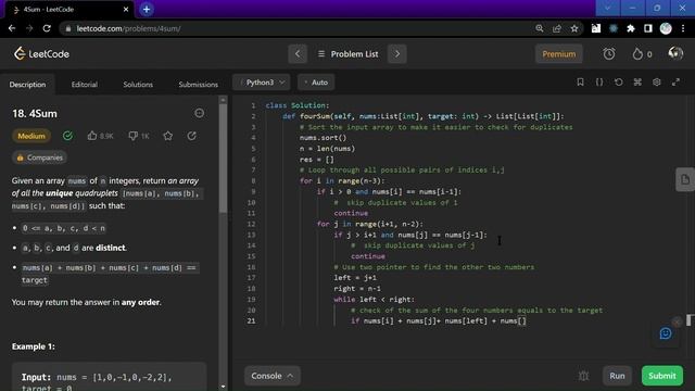 18. 4Sum | Python | Explanation | LeetCode Problems Solutions | @CodeEnrich смотреть онлайн