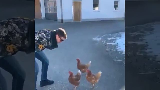 Томас Мюллер дразнит куриц / Thomas Muller teases chickens