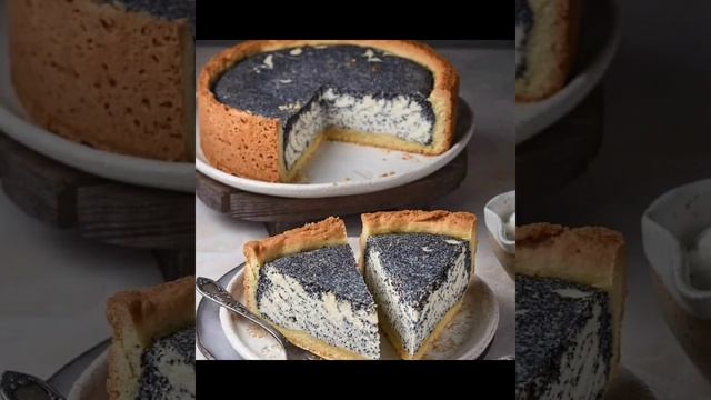 Открытый пирог с творожно- маковой начинкой #рецепты #кулинария