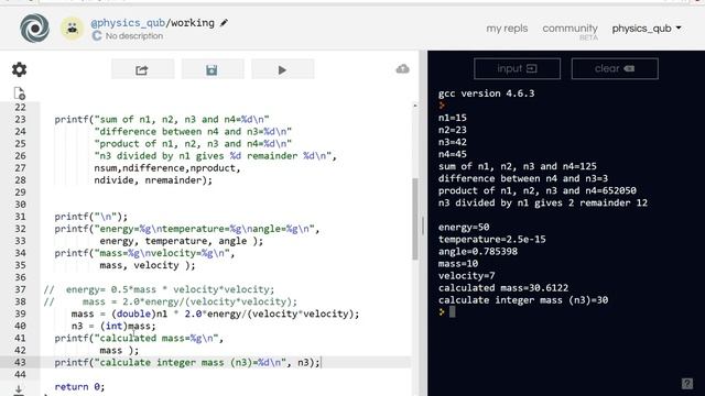 Introduction to Programming in C - part 8 - Casting - math/maths with int and double смотреть онлайн