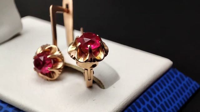 серьги золотые СССР 583 1975г.