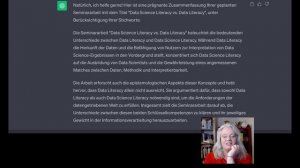 Kann ChatGPT eine vorläufige Zusammenfassung erstellen?