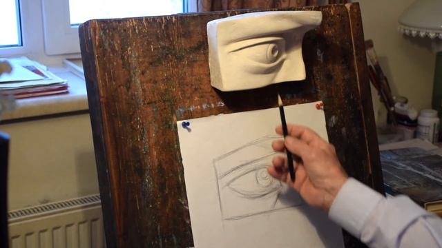 Рисунок части лица. Построение глаза смотреть онлайн