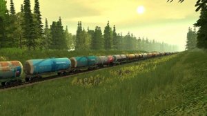 Trainz 12: 2ТЭ116-1676 "ООО Трансойл" с наливным поездом и приветливой бригадой)