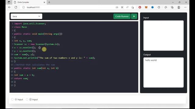 C++ Java Python #Online Code  #Compiler using Javascript Codemirror Compilex