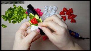 DIY Ободок с Розами из лент в стиле Канзаши. Мастер-класс ободок для фотосесии. Весенний ободок.