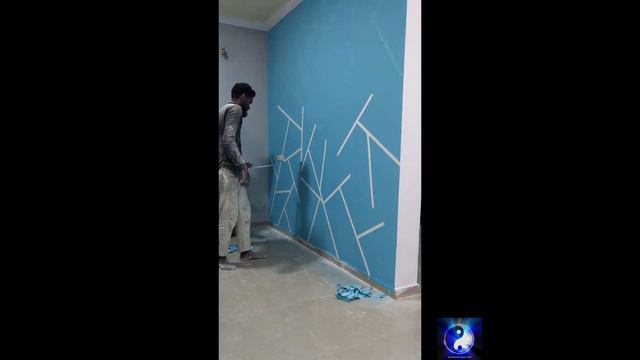Лайфхак. Дизайн стены при помощи скотча. #Shorts