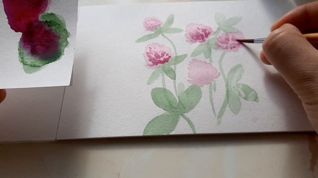 Акварель для начинающих. Как нарисовать КЛЕВЕР. Летние рисунки смотреть онлайн