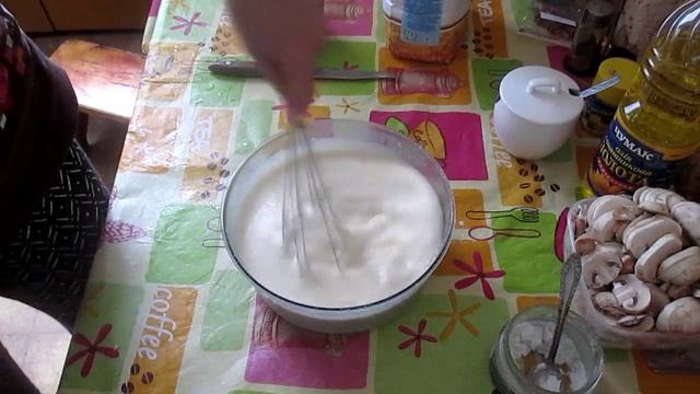 Простой рецепт блинчиков с грибами, сыром и шинкой/ветчиной