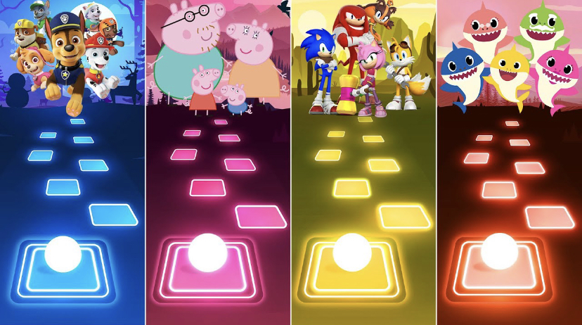 Щенячий Патруль - Пеппа Пиг - Соник - Малыш Акулёнок - TilesHop, EDM Rush!