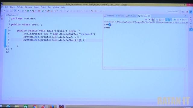 Core Java Tutorial || String Manipulation || Video-9 || String Buffer Methods || By Ratan Sir